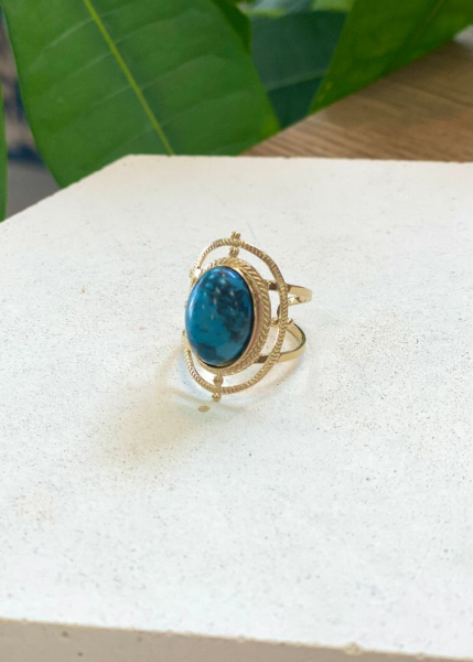 Bague pierre bleue