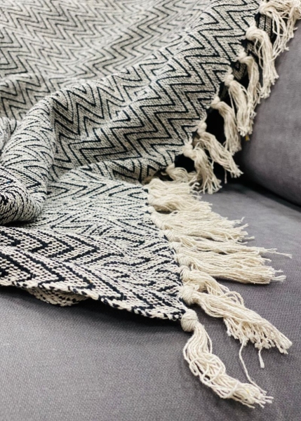 Plaid à franges modèle Cosy 