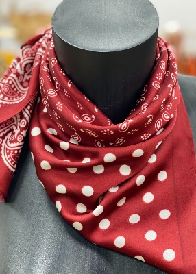 Foulard carre Soyeux Pois