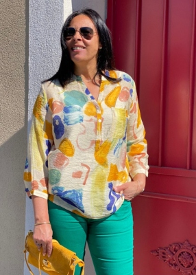 Blouse imprime  Azur vert
