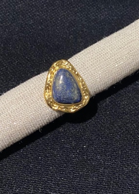 Bague acier fantaisie, marine  