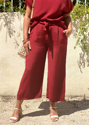 Pantalon fluide bordeaux Mattia 