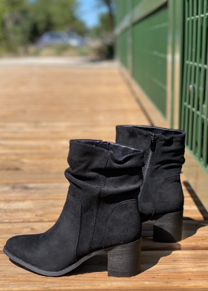 Bottines plissées noir