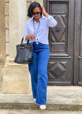Jean Joyce, coupe wide leg 