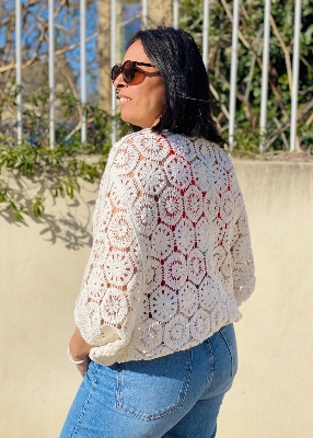Gilet crochet Agathe ajouré 