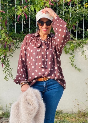 Blouse imprime Petits pois 