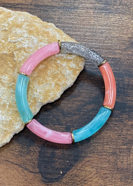 Bracelet petites perles tubes 