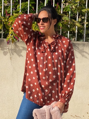 Blouse imprime Petits pois 