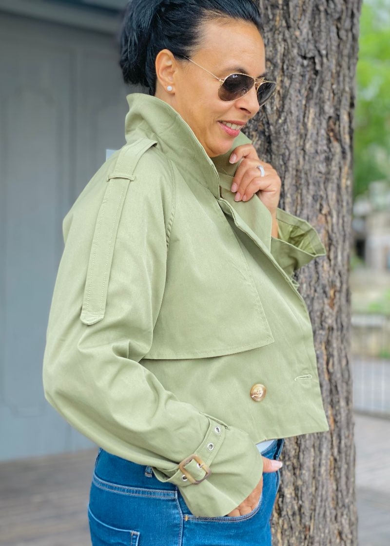 Trench Vert Free People Taille M - Lyocell Et Coton - Occasion Très Bon état
