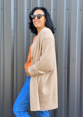 Gilet maille 1 bouton Sunniva 