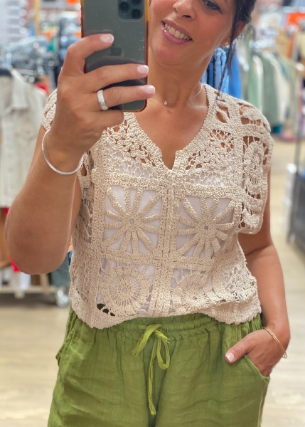 Top façon crochet Mia ajouré 