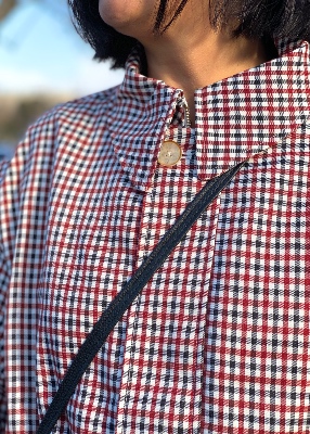Veste à carreaux Geraldine rouge
