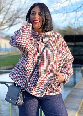 Veste à carreaux Geraldine rouge