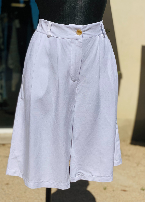 Short viscose et lin blanc Remo 