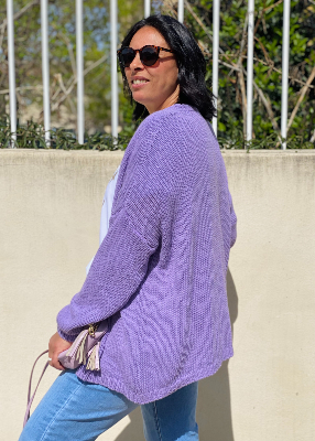 Gilet en maille Lilas 