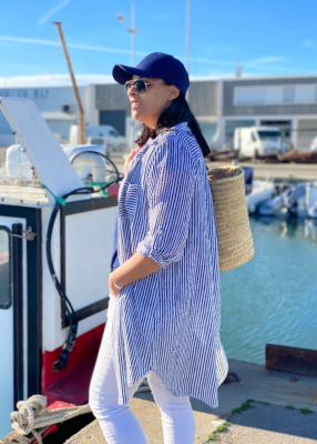 Chemise longue rayée Barbara