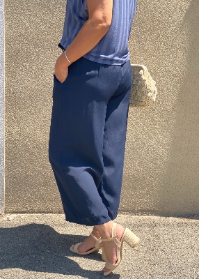 Pantalon fluide marine Mattia 
