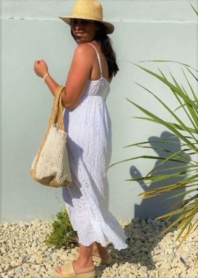 Robe longue en broderie Anglaise Delphine