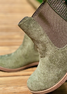 Bottines bi-matières "noeud"