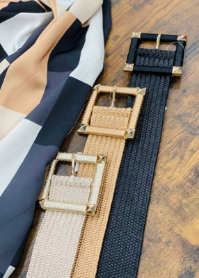 Ceinture extensible boucle carrée