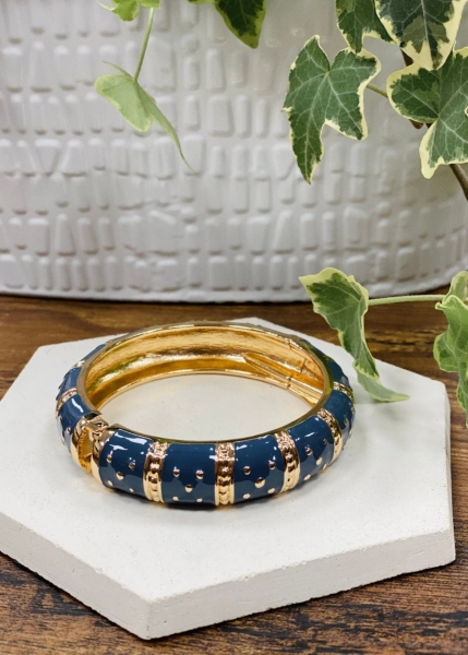 Bracelet jonc pois dorés 
