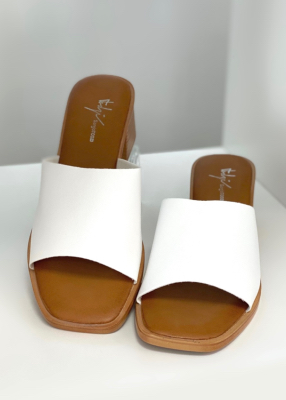 Sandale talon bas blanc defile 