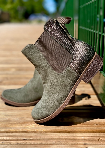 Bottines bi-matières "noeud"