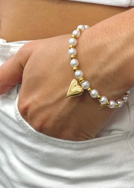 Bracelet perles blanches 